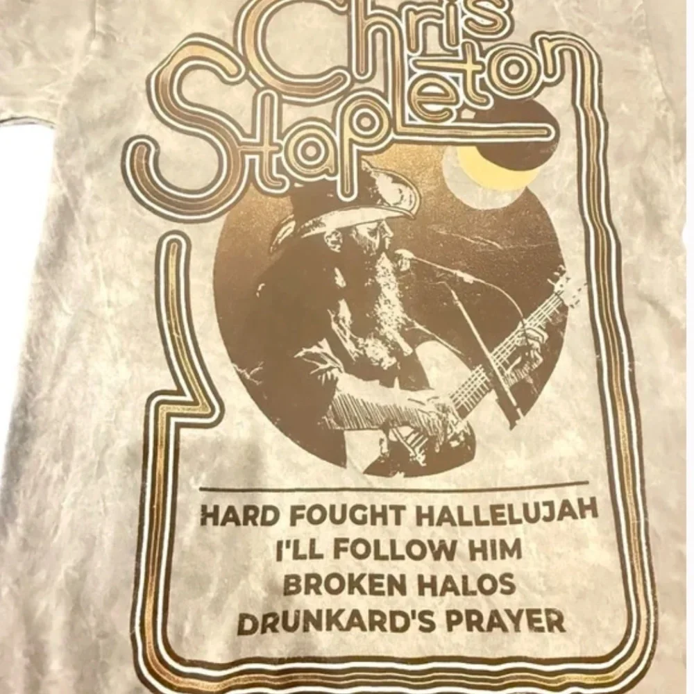 NWT Chris Stapleton Graphic T-Shirt - Cream Size Small - Picture 3 of 4
